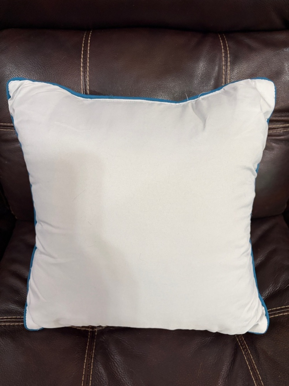 Teal Floral Embroidered Throw Pillow - Unbranded - Picture 2 of 3